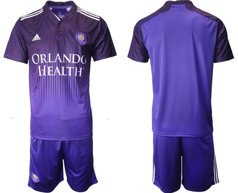 Men 2021-2022 Club Orlando City home purple blank Adidas Soccer Jersey